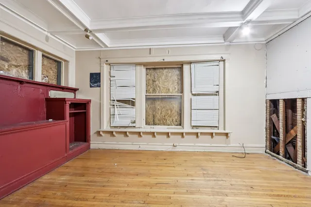 an empty room with a window