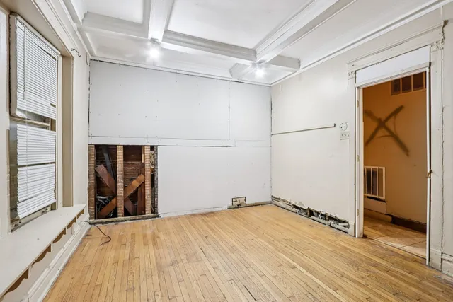 an empty room with a window