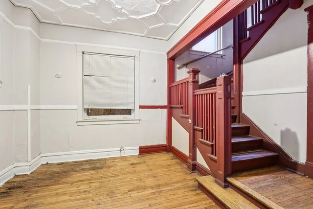 a view of an entryway with staircase