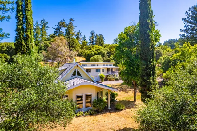 a aerial view of a house