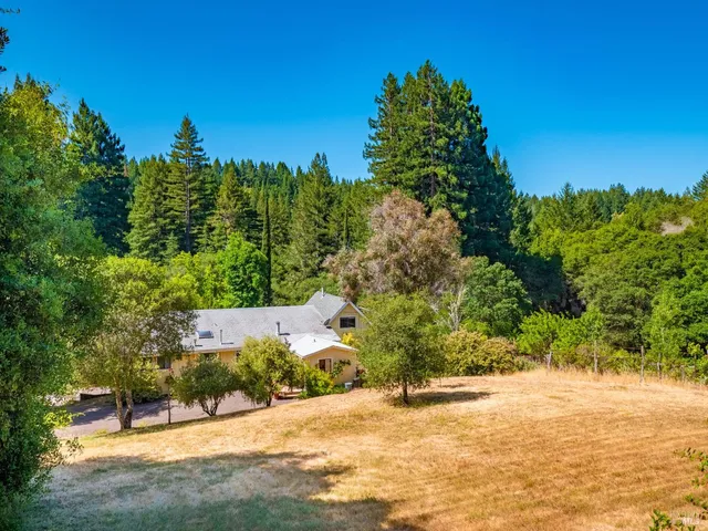 a view of yard with swimming pool