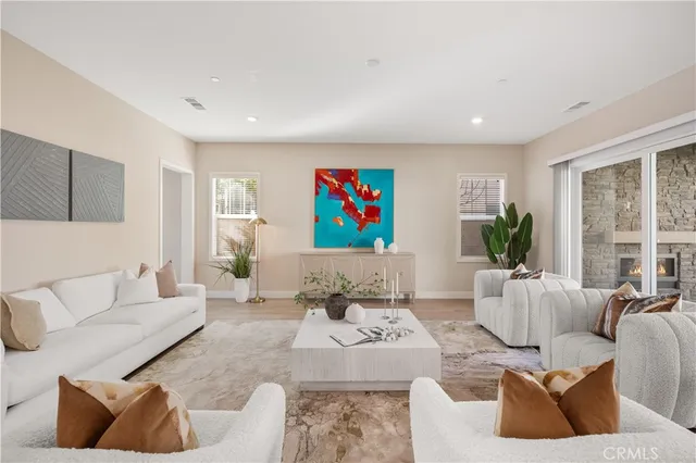 a living room with furniture and a couch