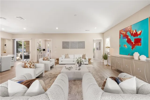 a living room with furniture and a couch