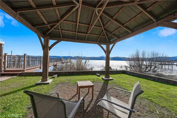 a view of yard with outdoor seating