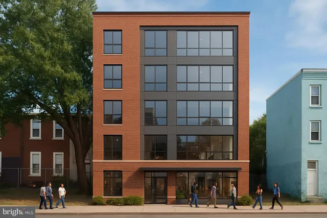 a front view of a building