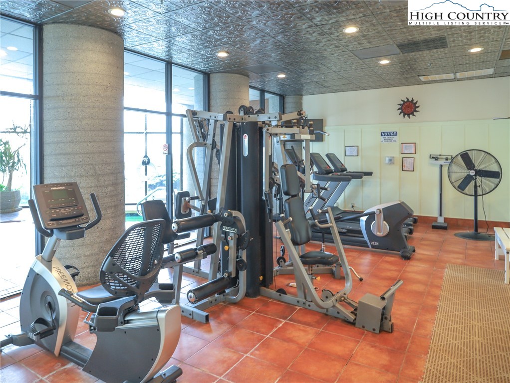 303 Sugar Top Drive, Unit 2407 Sugar Mountain, NC 28604 - Photo 34 of 36 a view of a room with gym equipment