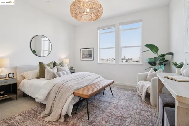 a view of a hallway to potted plants