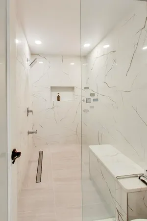a bathroom with a shower