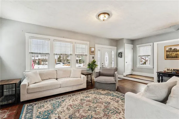 a living room with furniture and a couch