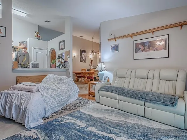 a living room with furniture and a couch