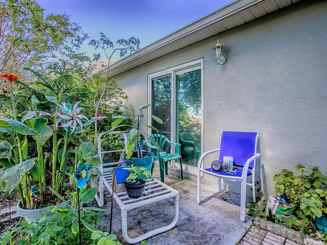 a backyard of a house with lots of green space