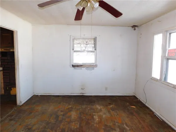 an empty room with a window