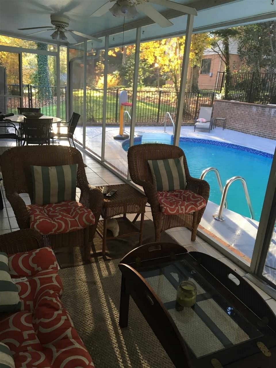 1101 Ivy Lane Raleigh, NC 27609 - Photo 23 of 25 Watch your favorite game on your TV in the cozy screened porch. Outside speakers and beer fridge complete the backyard oasis. I'll be honest, many parties and lots of good times have been had in this backyard!