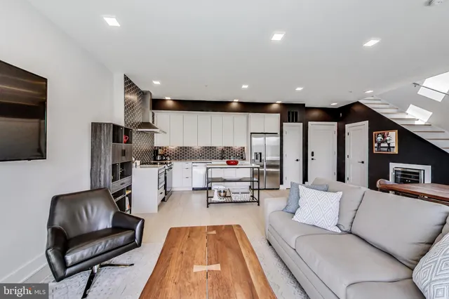 a living room with furniture