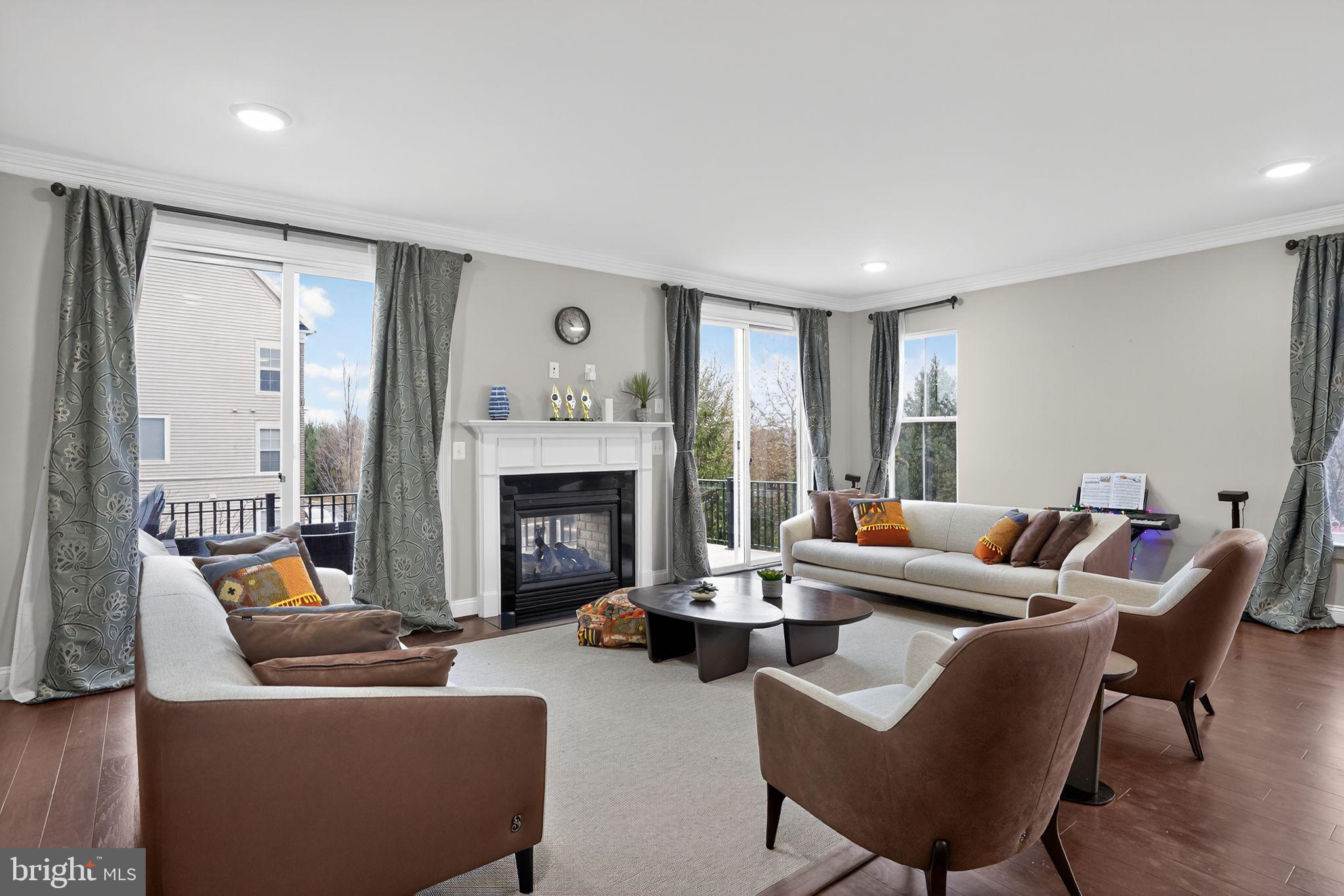 42239 Riggins Ridge Terrace Brambleton, VA 20148 - Photo 12 of 30 a living room with furniture and a fireplace