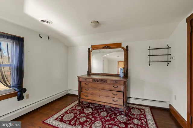 a view of a storage room with racks