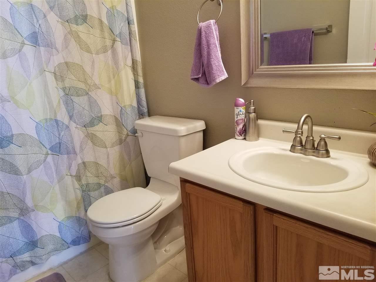 7505 Appenzell Street Reno, NV 89506 - Photo 8 of 18 a bathroom with a sink a toilet and a mirror