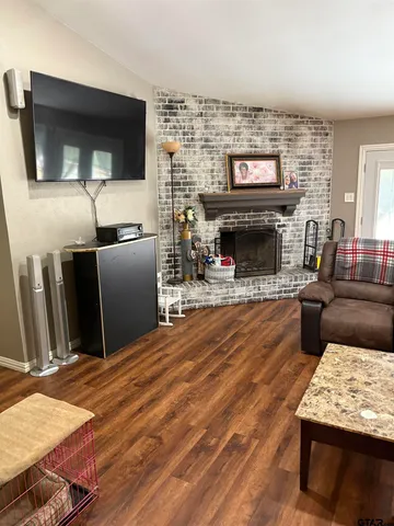 a close view of a fireplace