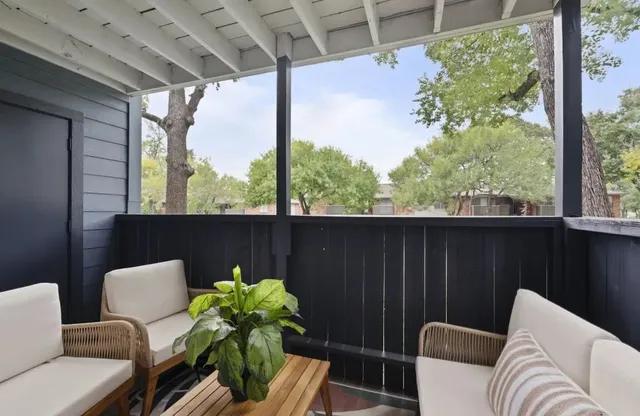 a outdoor living space with furniture