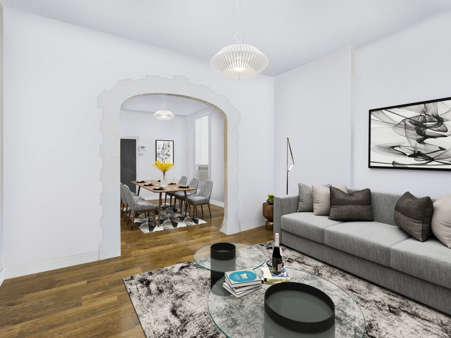 722 West Marquette Road Chicago, IL 60621 - Photo 3 of 47 a living room with furniture and wooden floor
