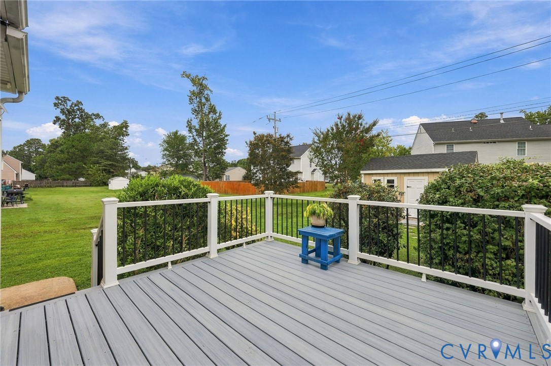 244 East Huntsman Road Sandston, VA 23150 - Photo 51 of 54 Expansive composite deck with white railings and b