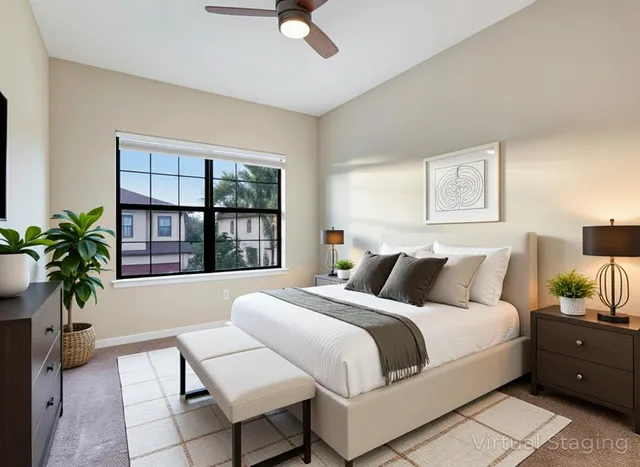 an empty room with closet area