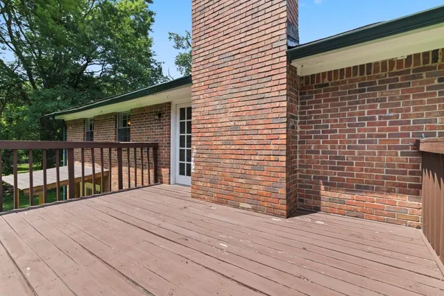 a view of wooden deck