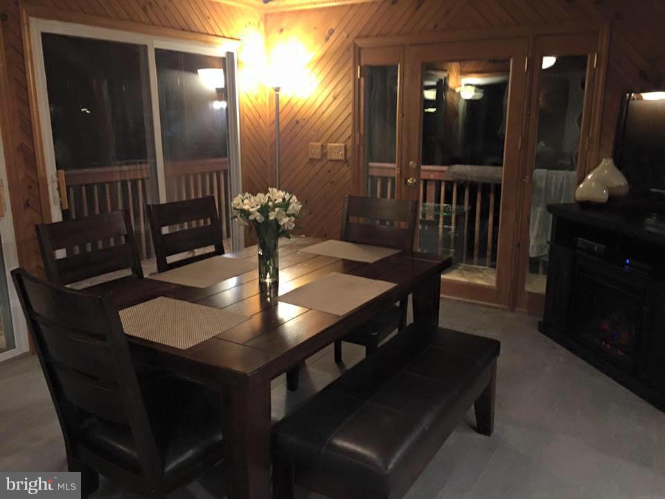 Evening dining on the sun porch