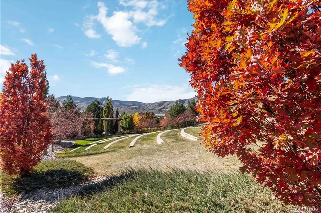 a backyard of a house with lots of green space