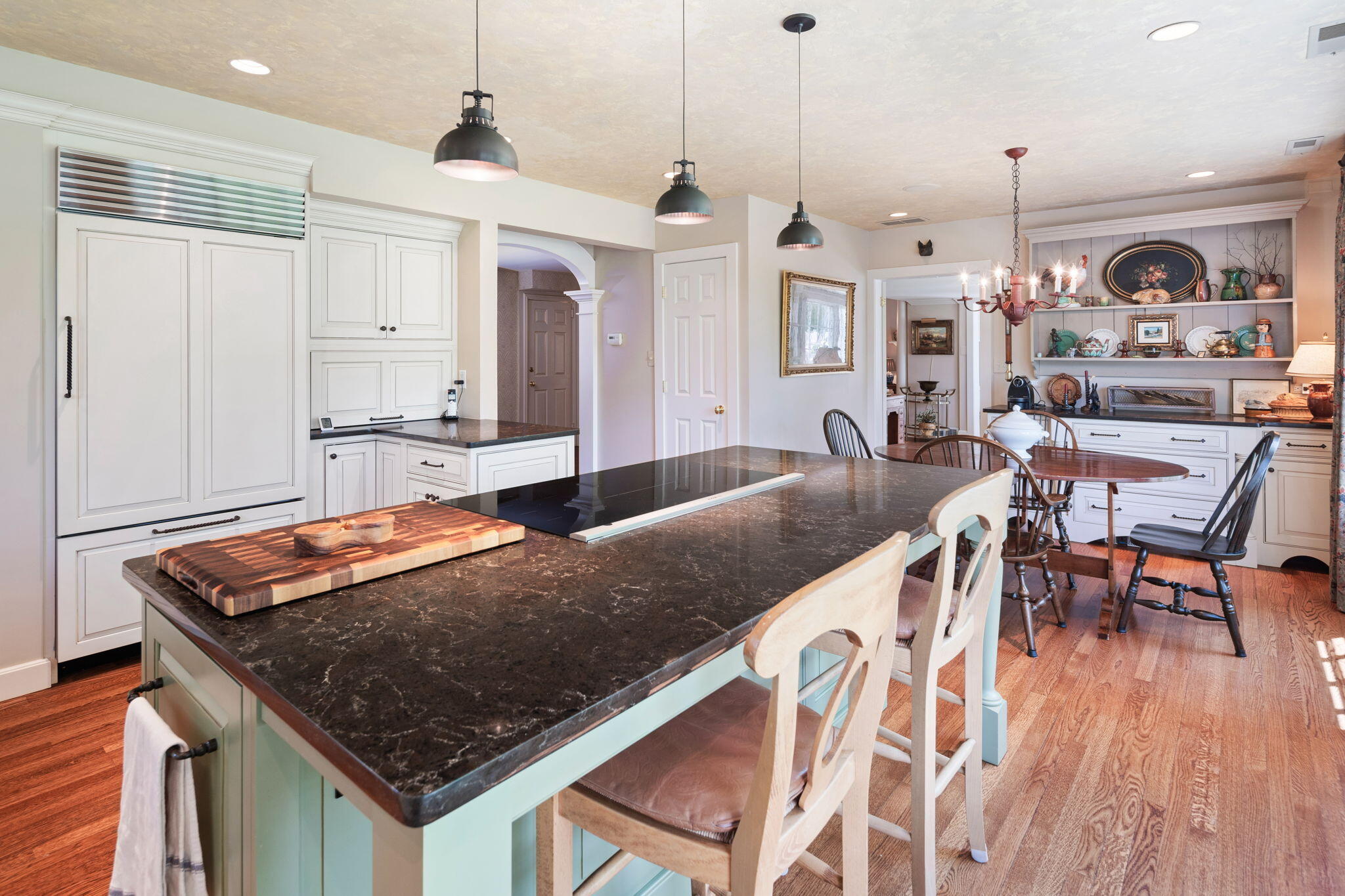 1466 Ponus Ridge Road New Canaan, CT 06840 - Photo 20 of 81 a kitchen with stainless steel appliances granite countertop a stove a sink and a refrigerator