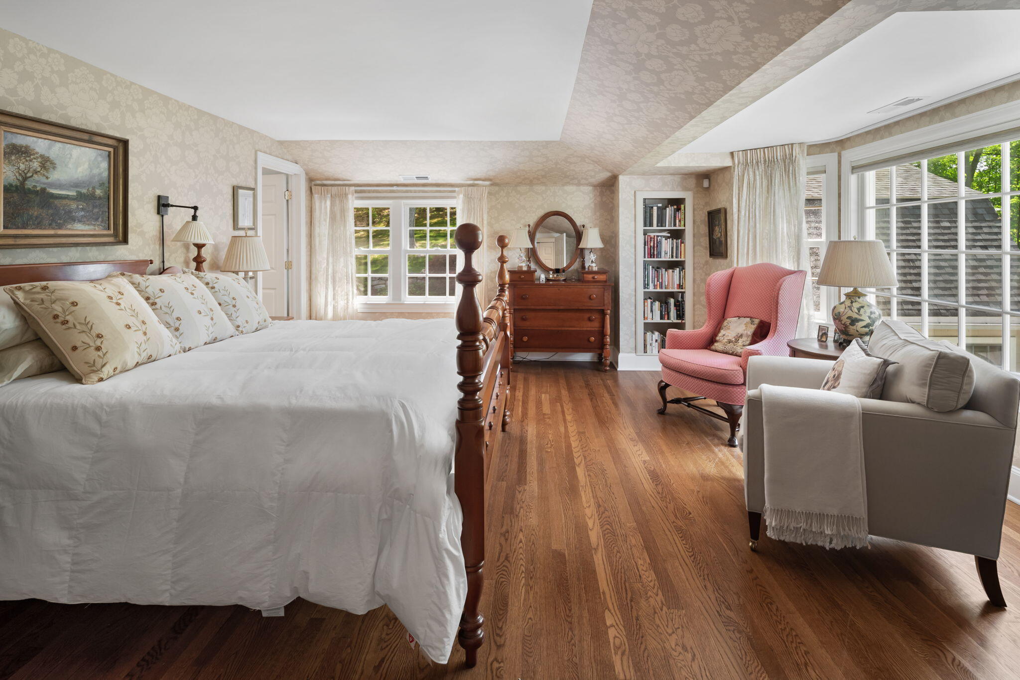 1466 Ponus Ridge Road New Canaan, CT 06840 - Photo 41 of 81 a living room with furniture and a large window