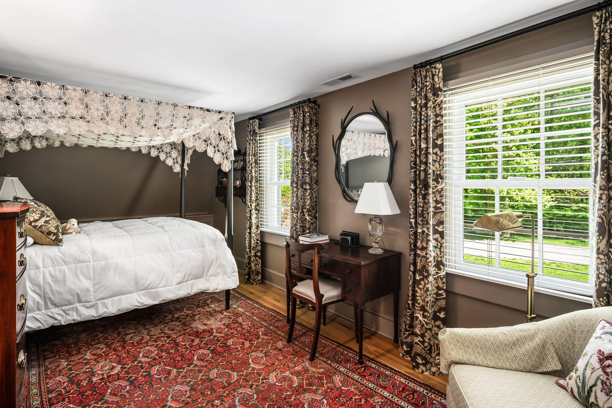 1466 Ponus Ridge Road New Canaan, CT 06840 - Photo 45 of 81 a bedroom with bed and a large window