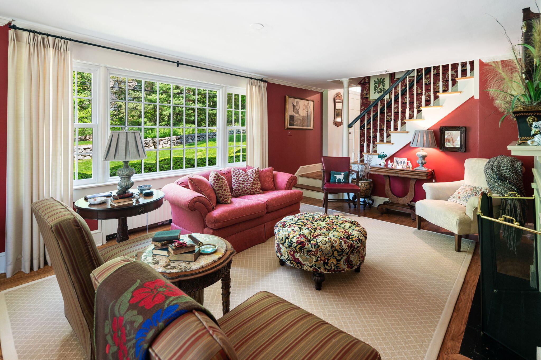 1466 Ponus Ridge Road New Canaan, CT 06840 - Photo 8 of 81 a living room with furniture and a large window