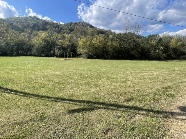 a view of a yard with an outdoor space