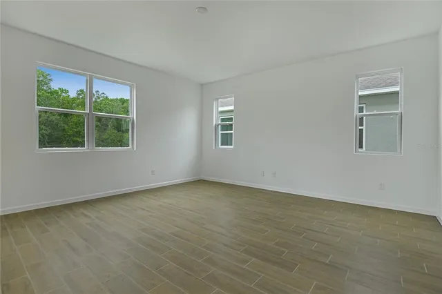 an empty room with a window