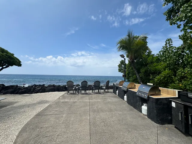 an outdoor view with patio