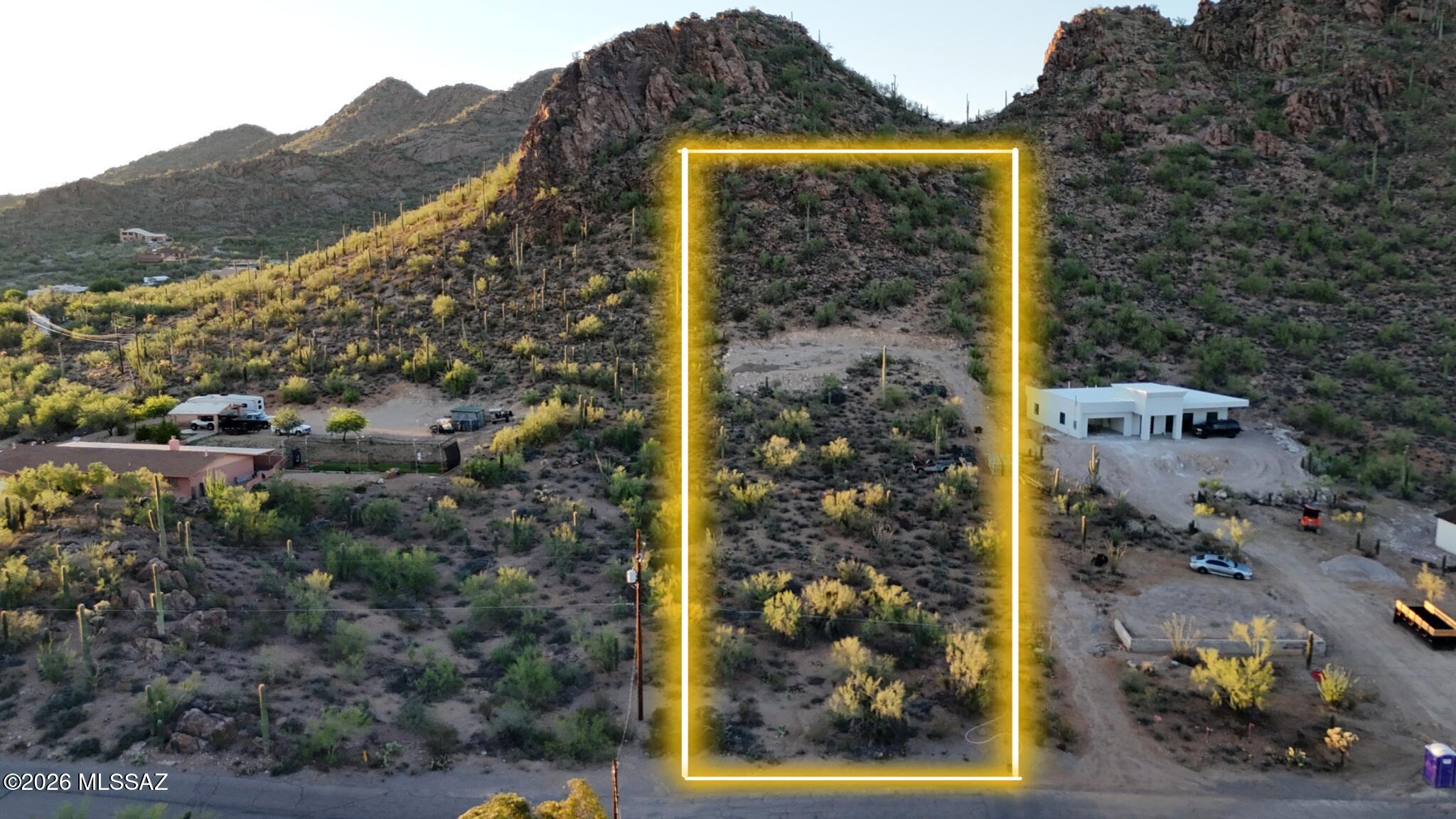 3420 West Milton Road Tucson, AZ 85746 - Photo 3 of 15 Aerial with lot line