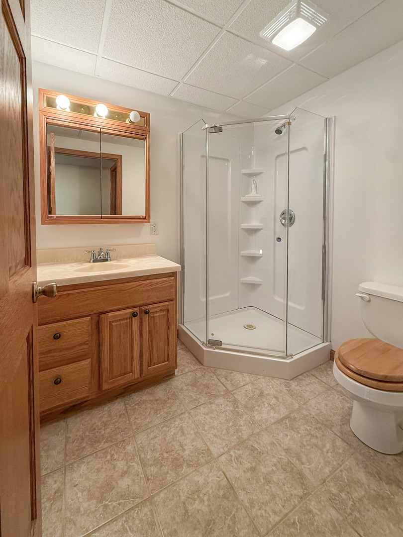5782 North Brown Road Dakota, IL 61018 - Photo 41 of 49 a bathroom with a toilet a sink and mirror