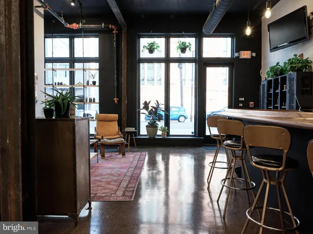 a front view of a building with street view