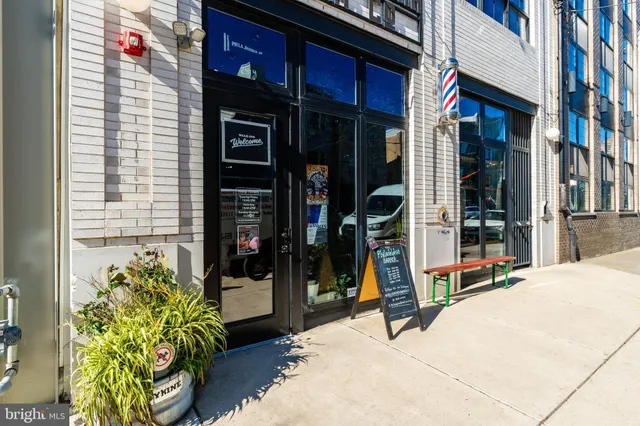 a view of a building from a balcony