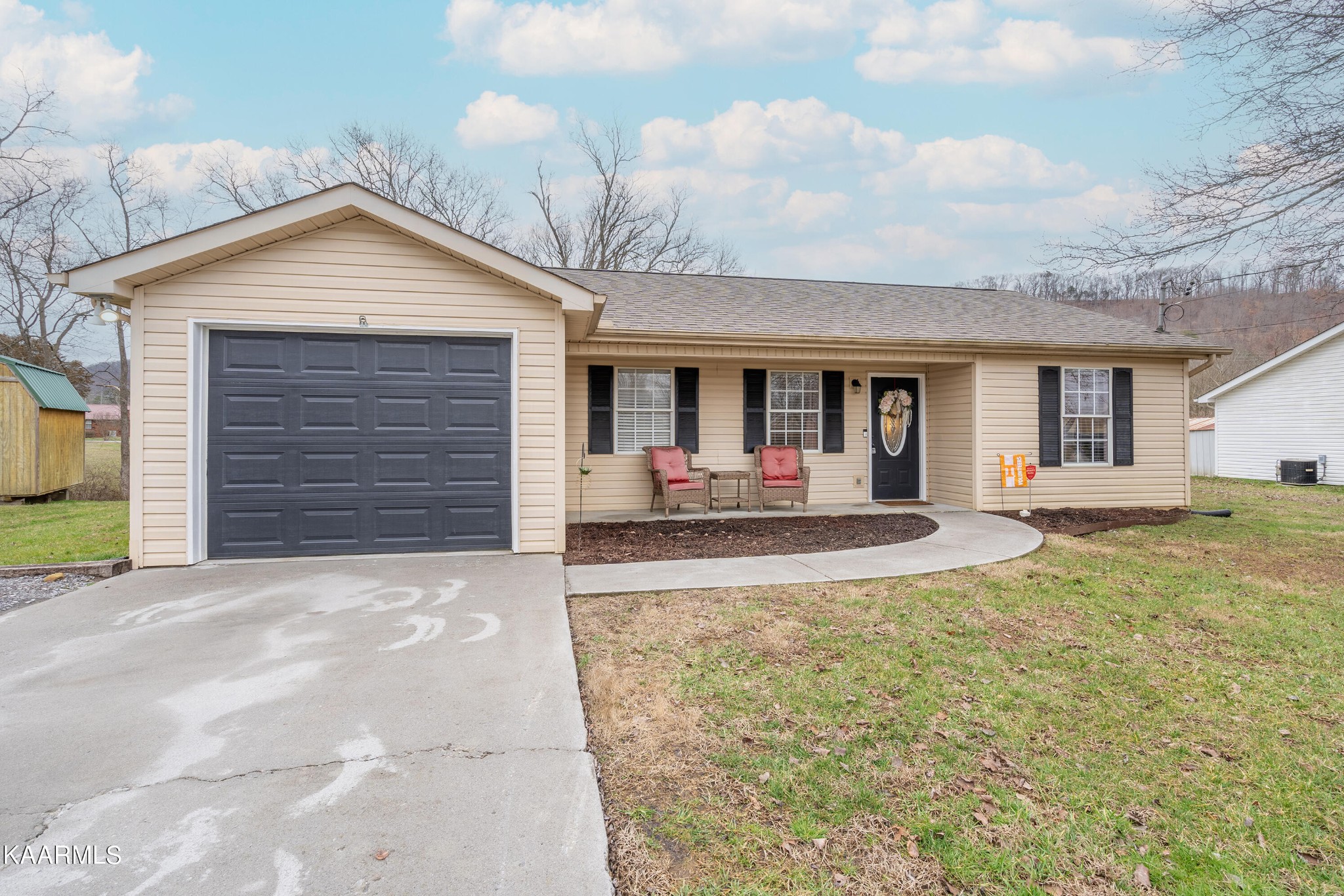 a view of a house with patio