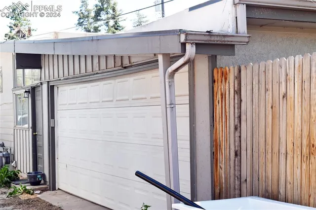 a view of a wooden door