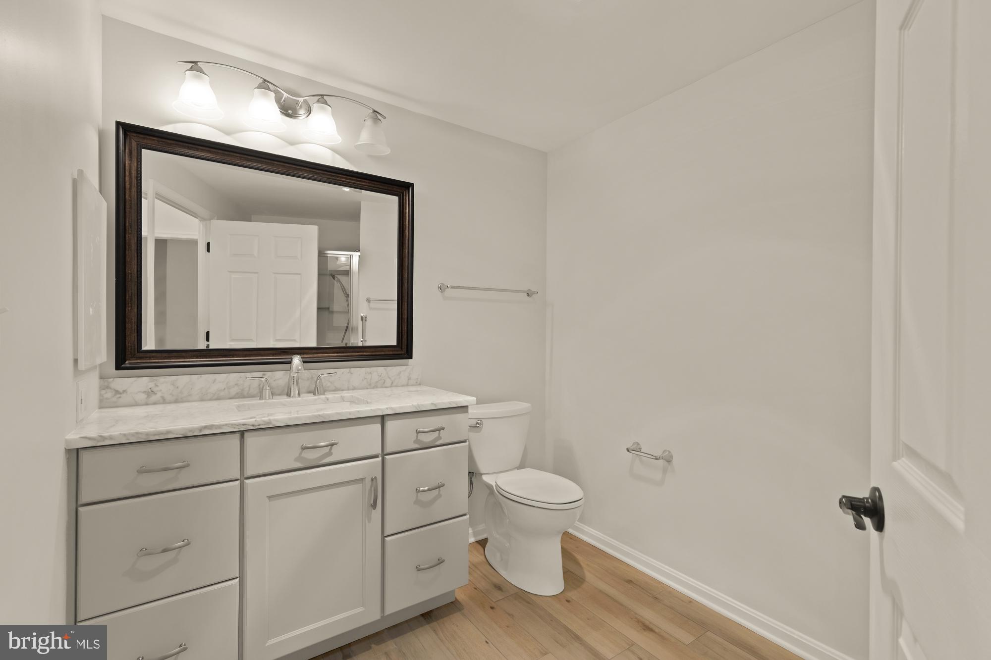 3005 South Leisure World Boulevard, Unit 201 Silver Spring, MD 20906 - Photo 21 of 38 a bathroom with a toilet sink and mirror