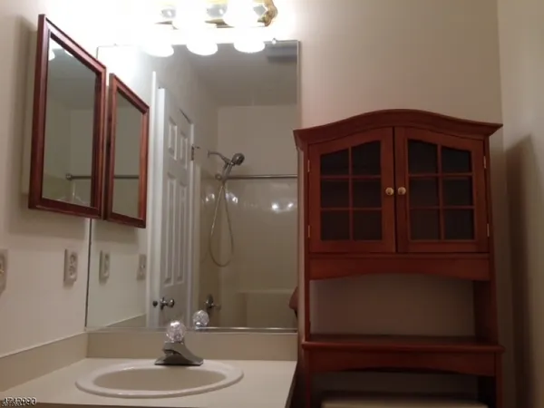 a view of a small space with a window