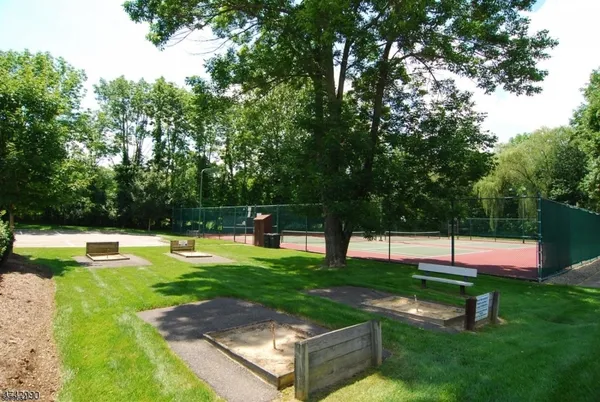 a view of street with sitting area