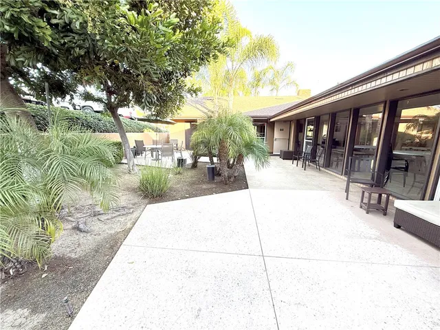 a view of a house with a patio