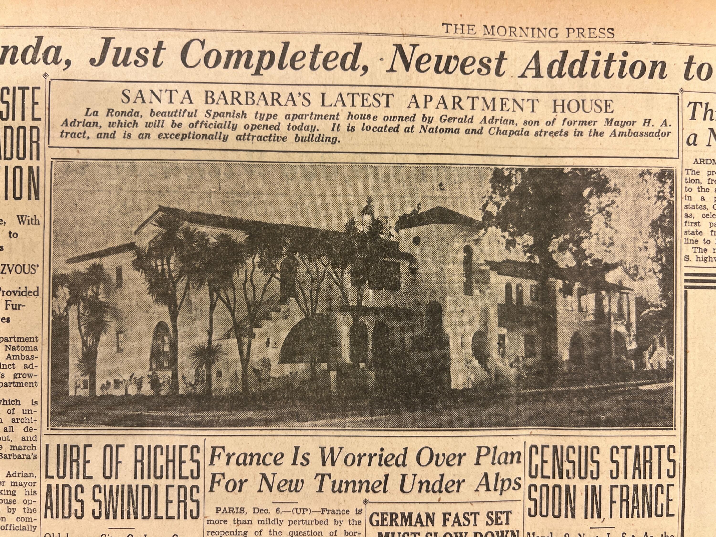 111 Chapala Street Santa Barbara, CA 93101 - Photo 5 of 28 Article about 1930 grand opening