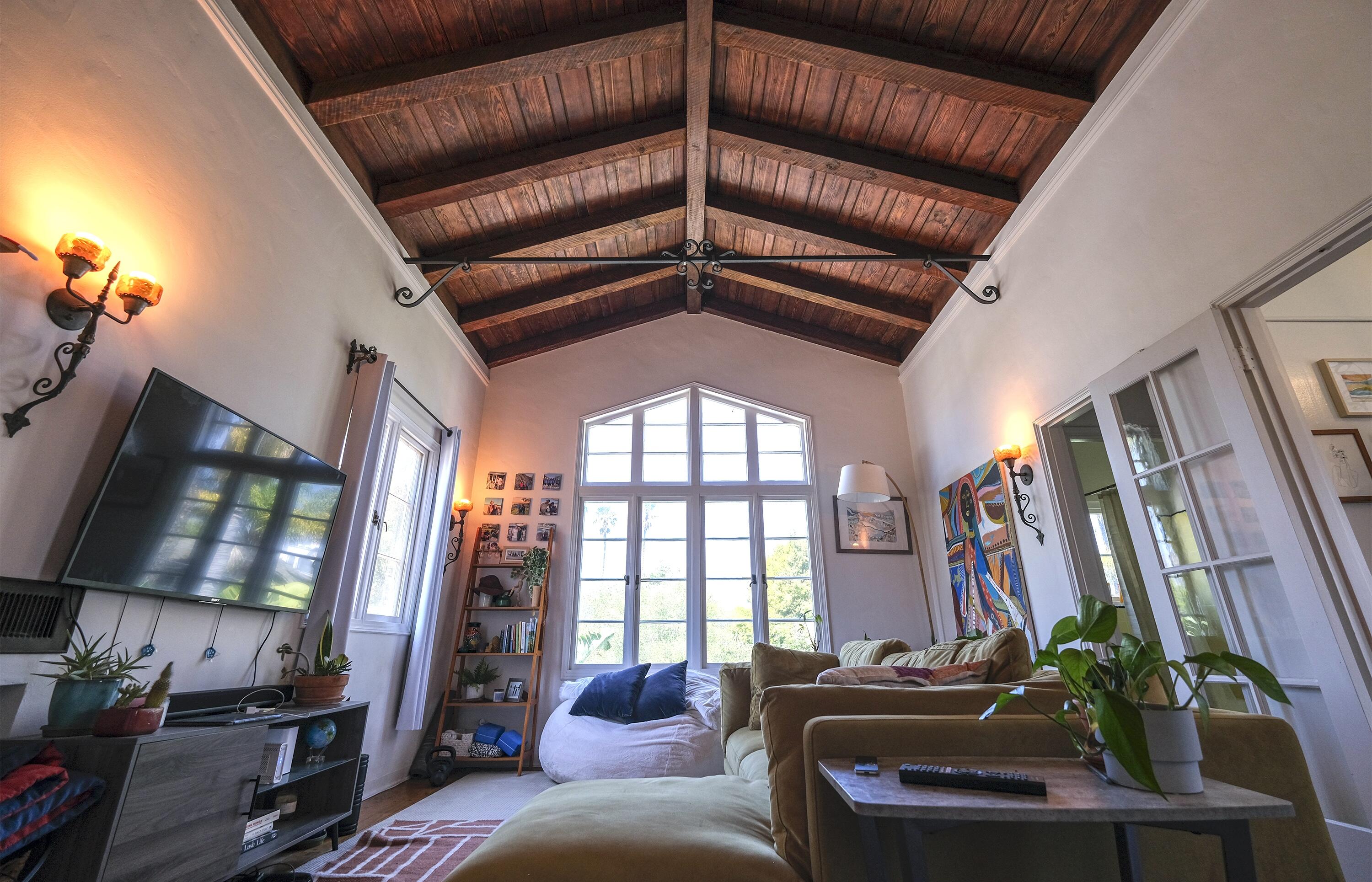 111 Chapala Street Santa Barbara, CA 93101 - Photo 10 of 28 Wood-beam high vaulted ceilings