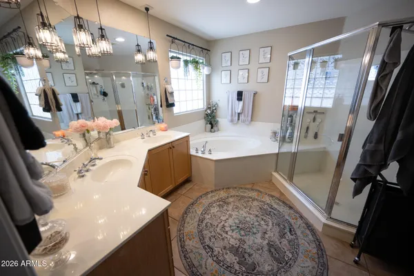 a very nice looking dining room with a large window