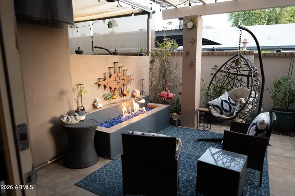 a living room with furniture